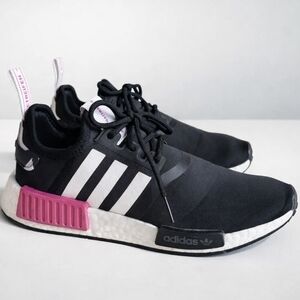 Adidas Marimekko Women's Black and White Sneakers with Pink Accents